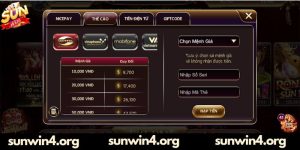 Chi tiết từng bước nạp tiền tại cổng game Sunwin