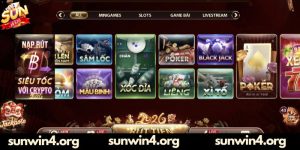Tận hưởng ưu điểm nổi bật tại sảnh game bài Sunwin